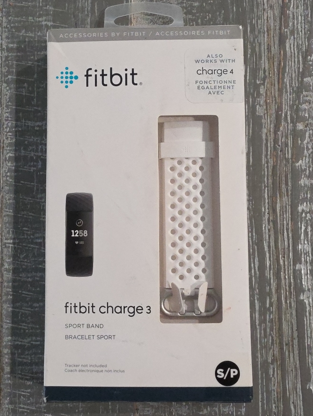 Fitbit Charge 3 Sport Band, WHITE, Fits Charge 4 Too, Size Small
